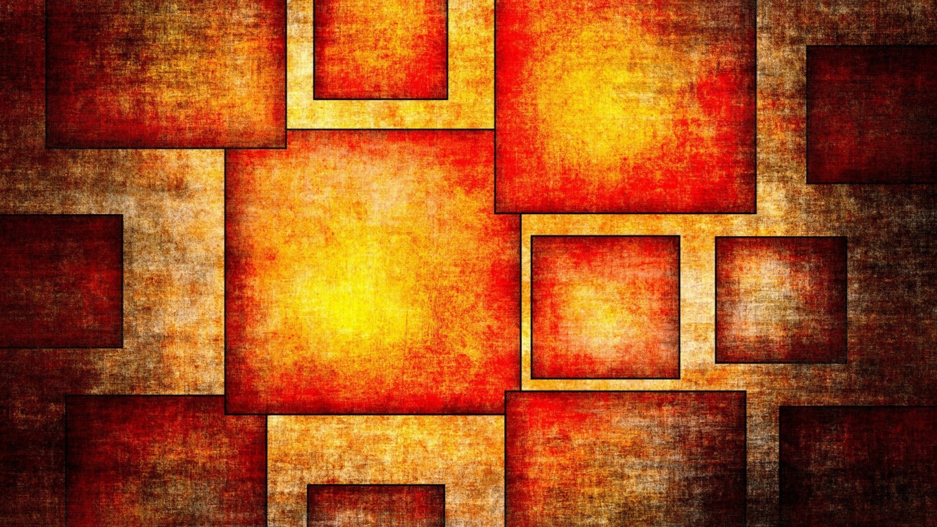 Orange squares patterns wallpaper 1366x768