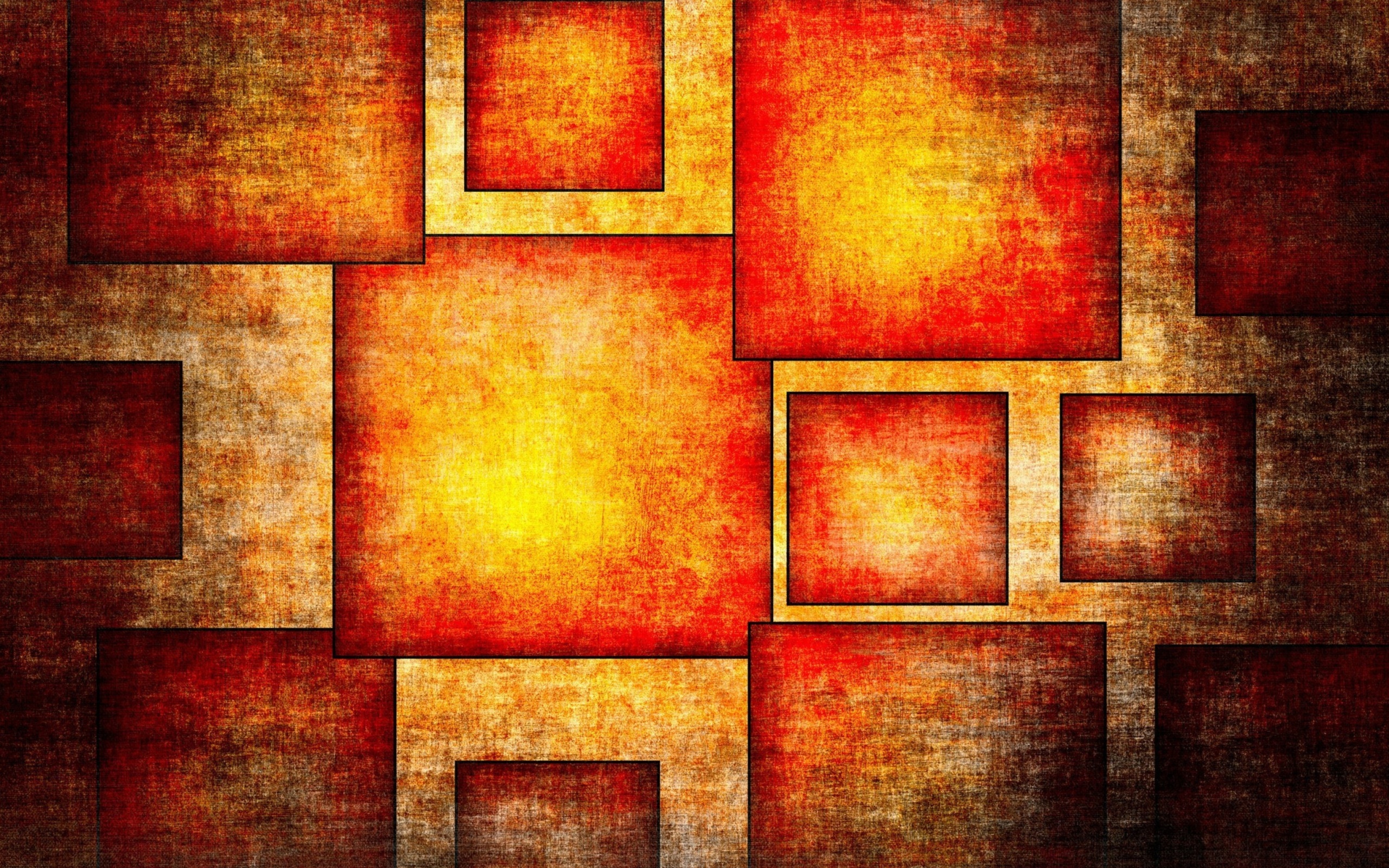 Screenshot №1 pro téma Orange squares patterns 2560x1600
