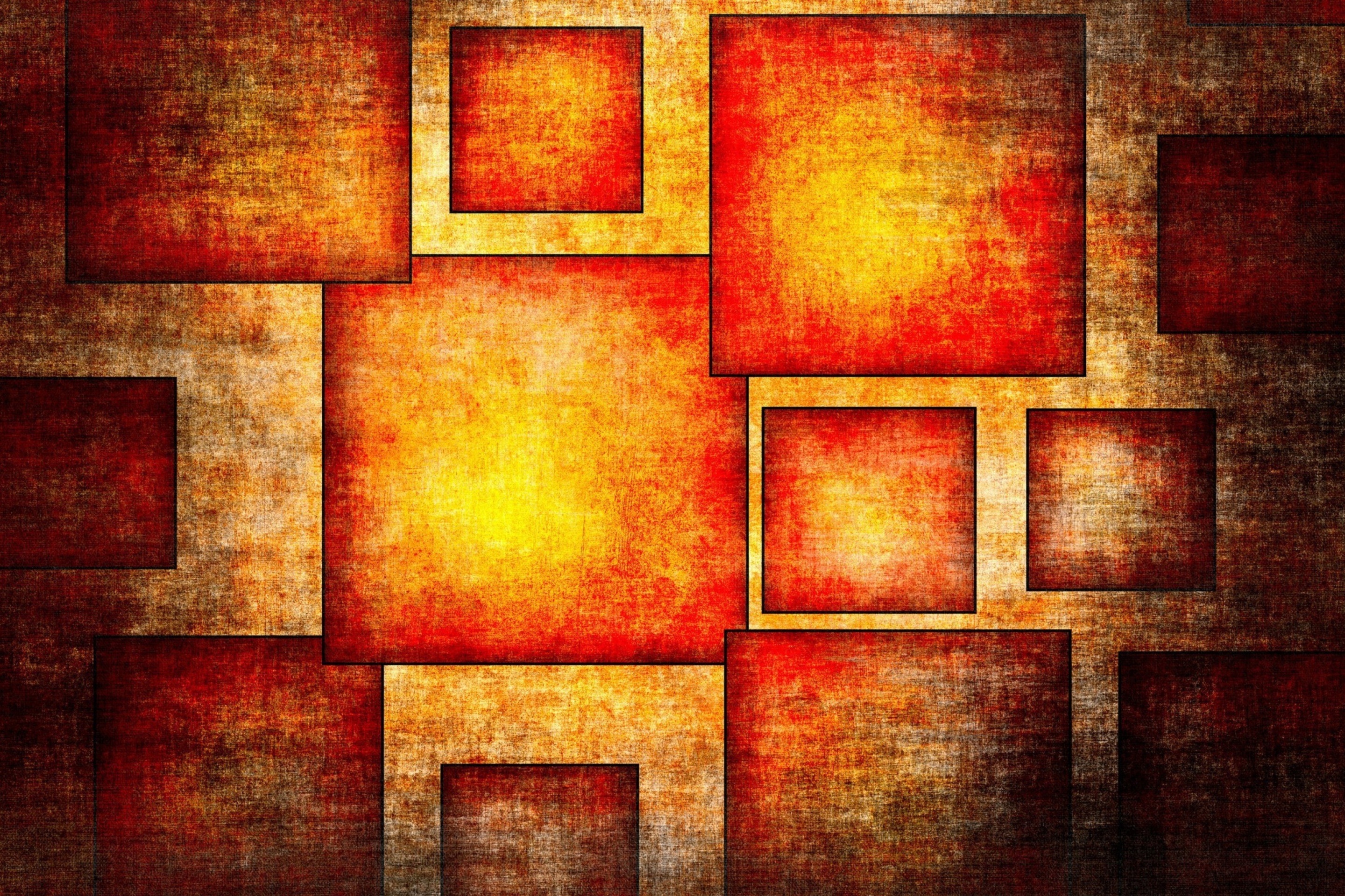 Обои Orange squares patterns 2880x1920