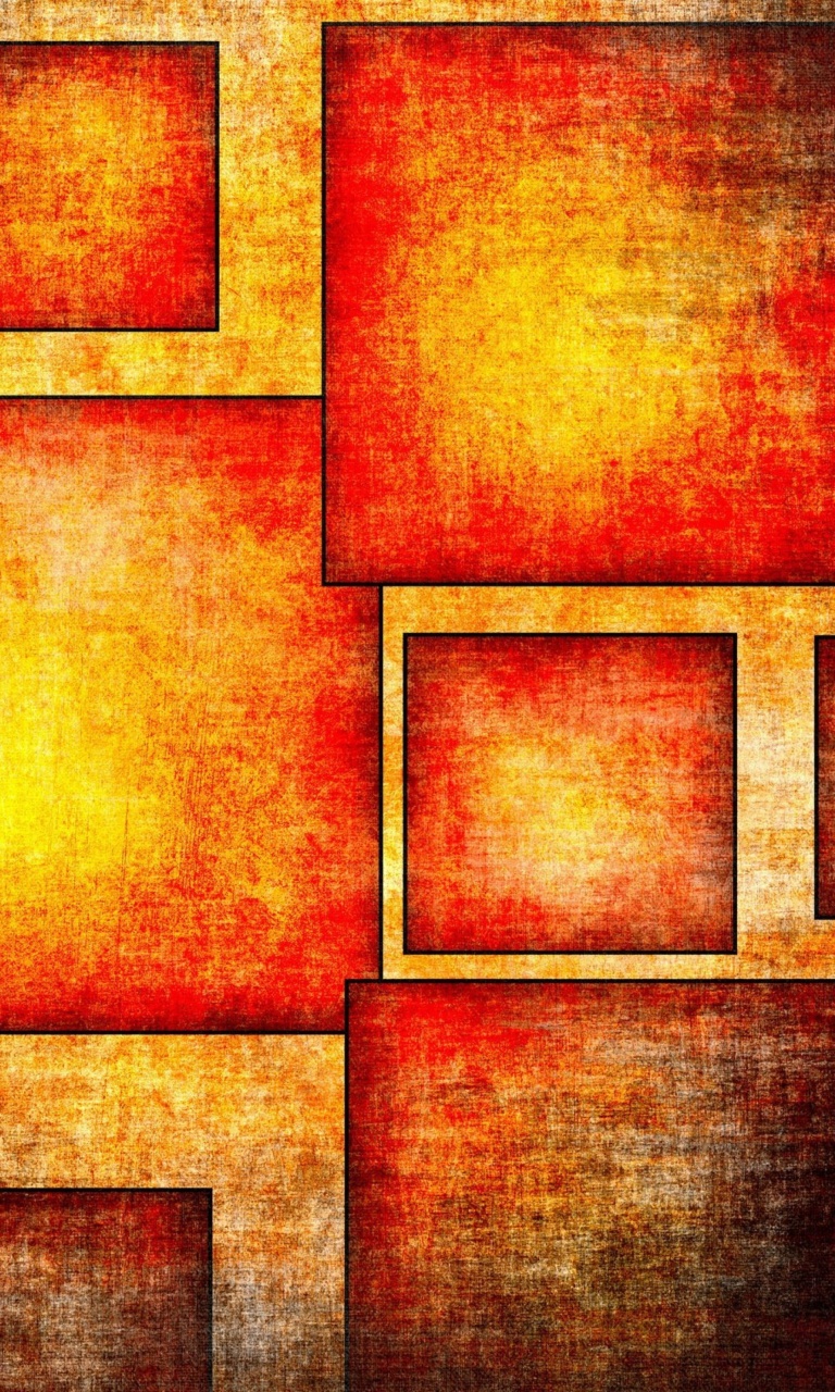 Обои Orange squares patterns 768x1280