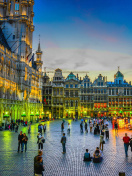 Обои Grand place by night in Brussels 132x176