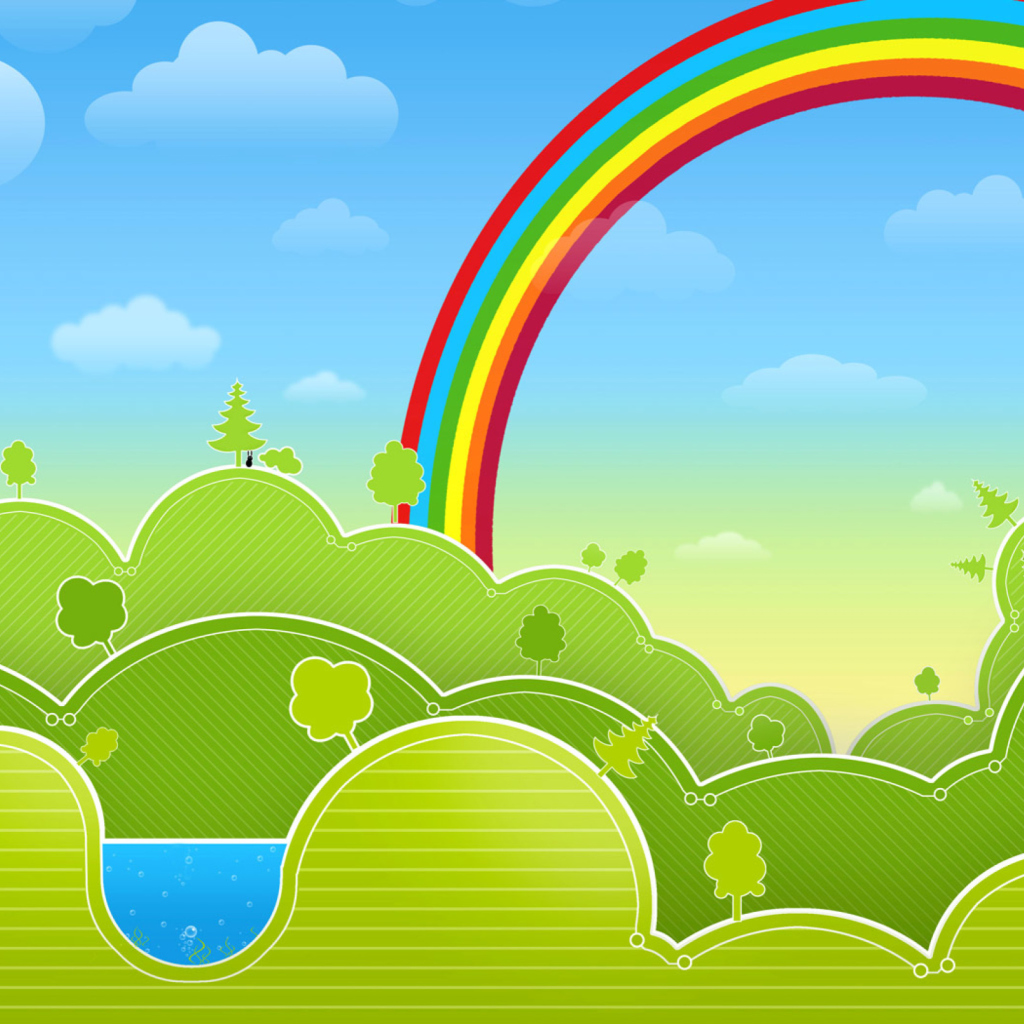 Screenshot №1 pro téma Rainbow And Woods 1024x1024