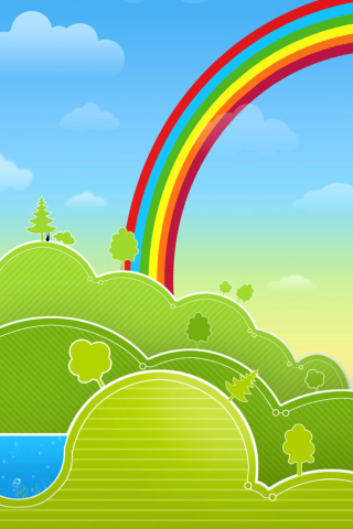 Das Rainbow And Woods Wallpaper 320x480