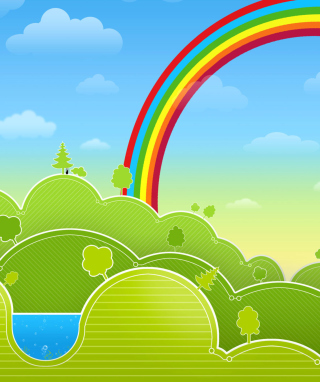 Kostenloses Rainbow And Woods Wallpaper für Nokia Asha 310