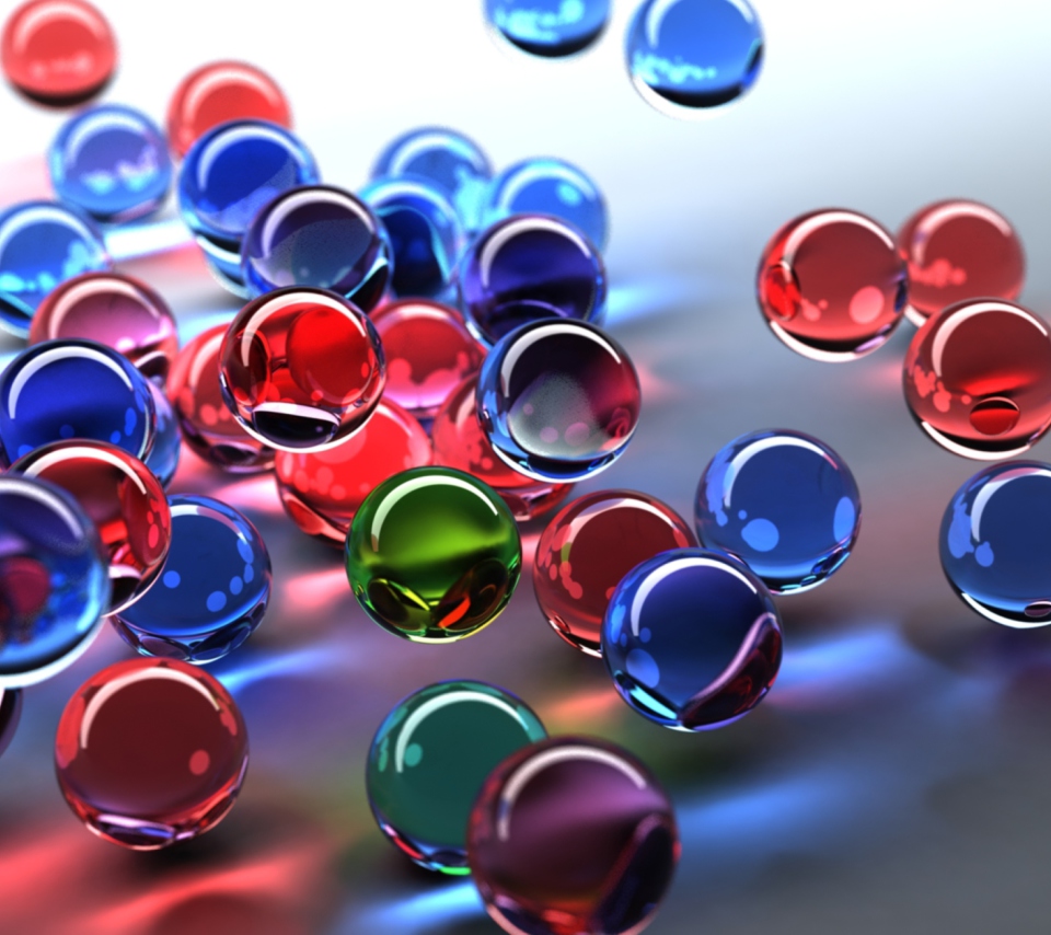 Das 3D Color Bubbles Wallpaper 960x854