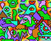 Fondo de pantalla Crazy Neon Heads 176x144