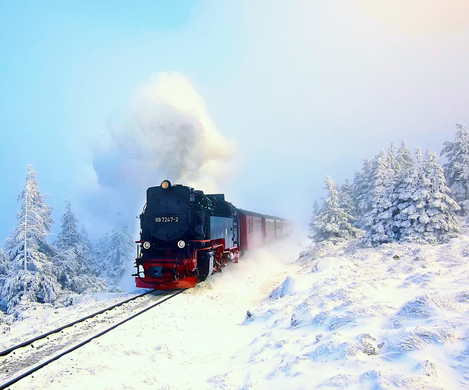 Fondo de pantalla Winter Train Ride 960x800