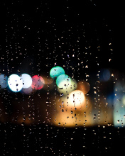 Обои Raindrops on Window Bokeh Photo 176x220