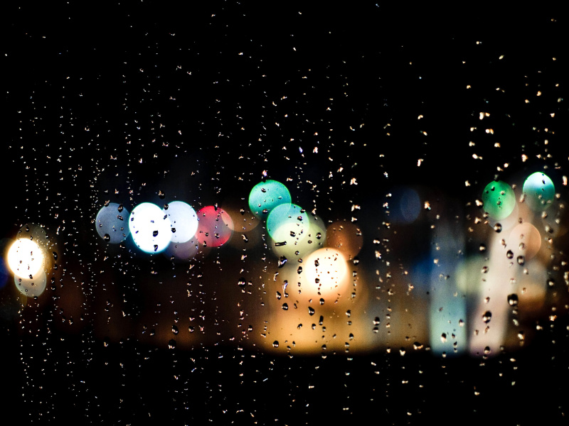 Screenshot №1 pro téma Raindrops on Window Bokeh Photo 800x600