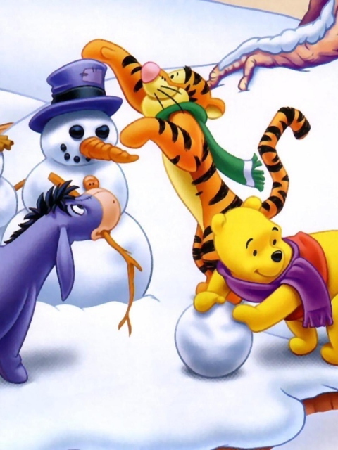 Screenshot №1 pro téma Winnie The Pooh Winter 480x640