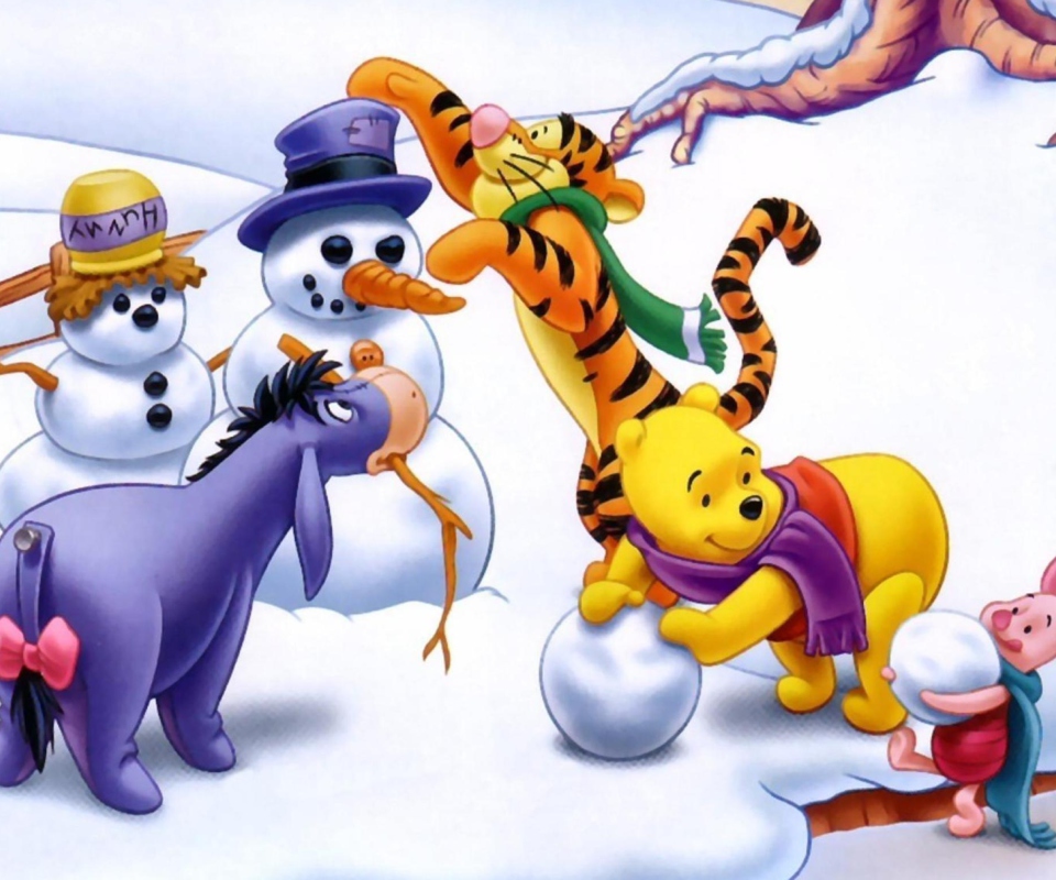 Screenshot №1 pro téma Winnie The Pooh Winter 960x800