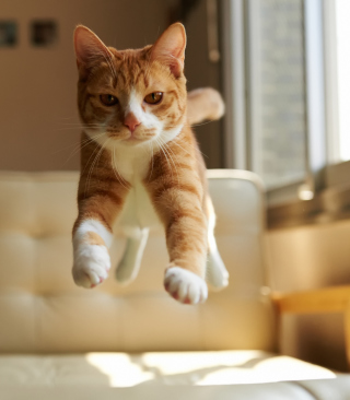 Cat Jump - Obrázkek zdarma pro Nokia Asha 305