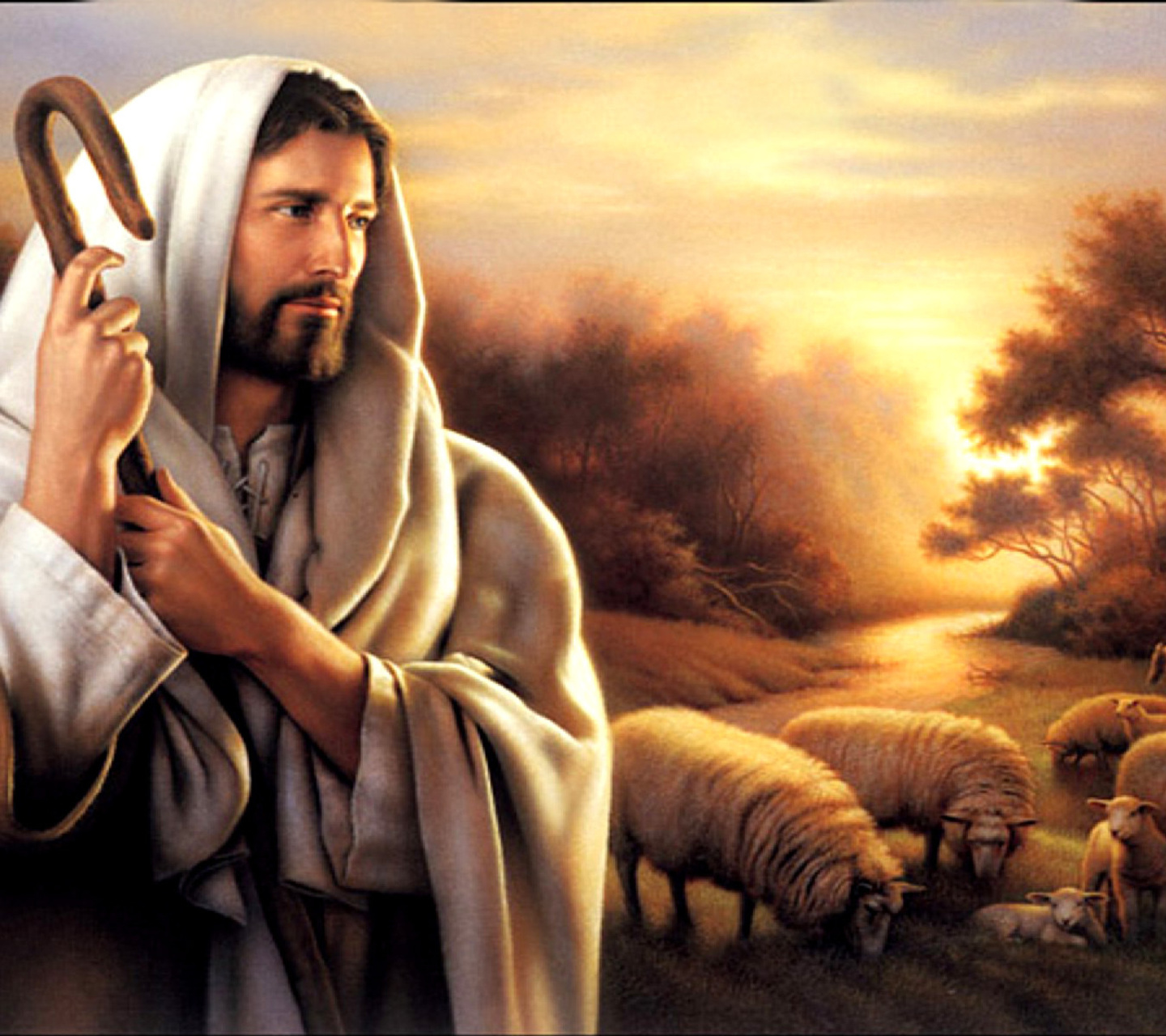 Обои Jesus Good Shepherd 1440x1280