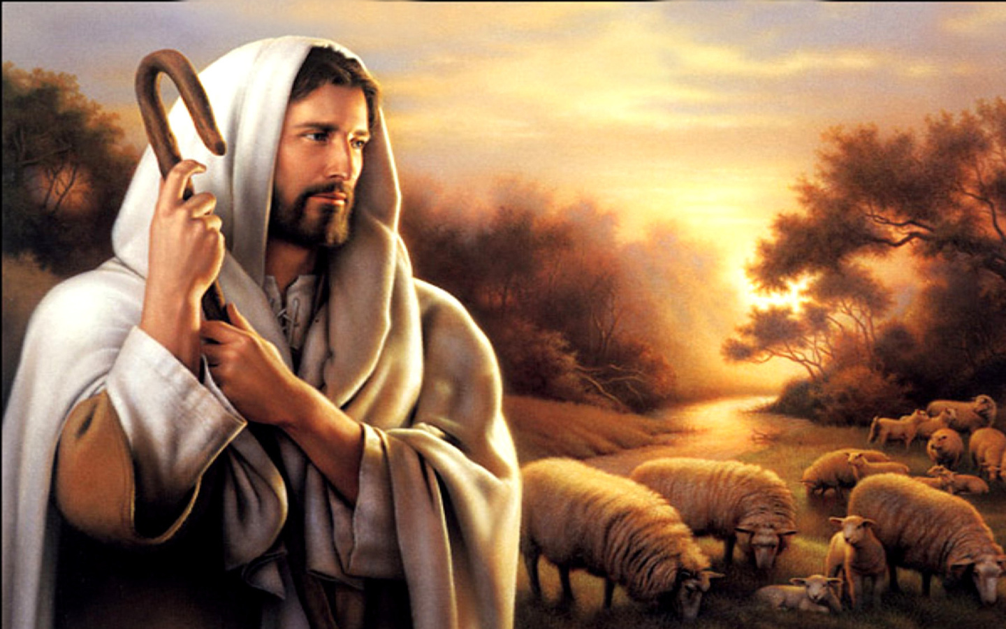 Fondo de pantalla Jesus Good Shepherd 1440x900