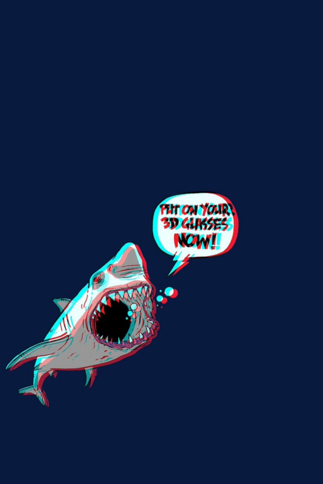 Das 3D Shark Wallpaper 640x960