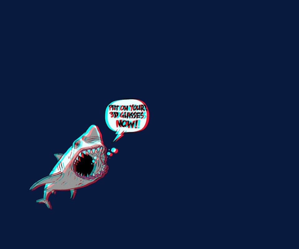 Das 3D Shark Wallpaper 960x800