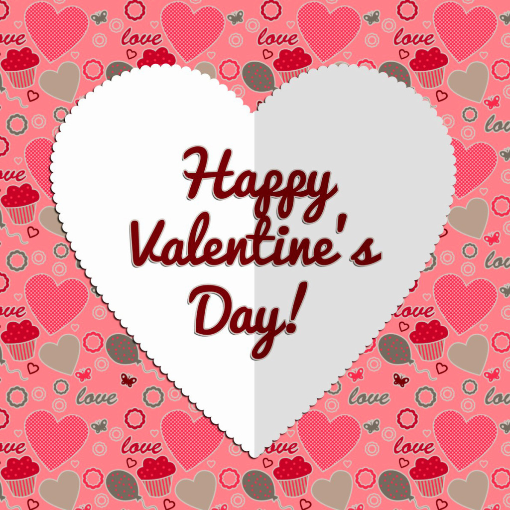 Das Happy Valentine Day Greeting Wallpaper 1024x1024