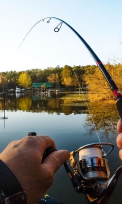 Das Fishing in autumn Wallpaper 240x400