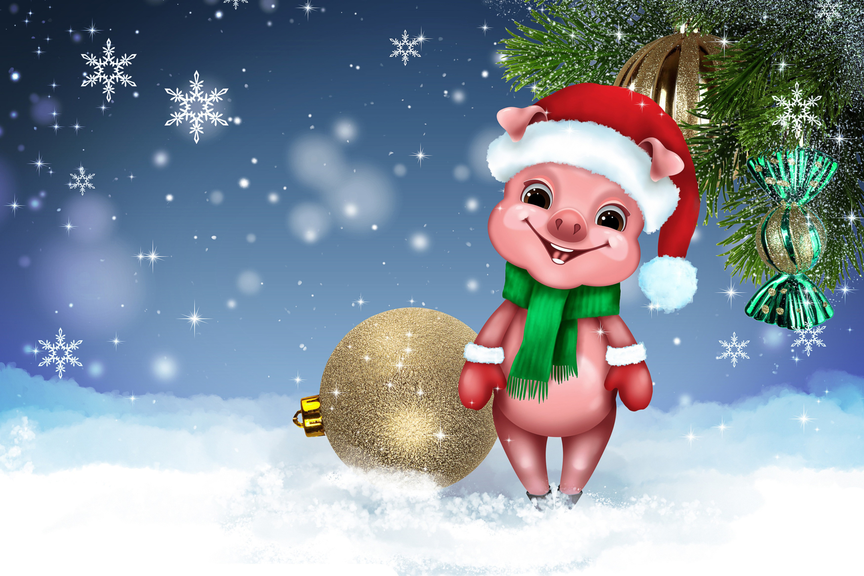 Sfondi 2019 Pig New Year Chinese Astrology 2880x1920