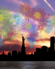 Screenshot №1 pro téma Fireworks Above Statue Of Liberty 176x220