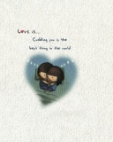 Das Love Is Cuddling Wallpaper 128x160