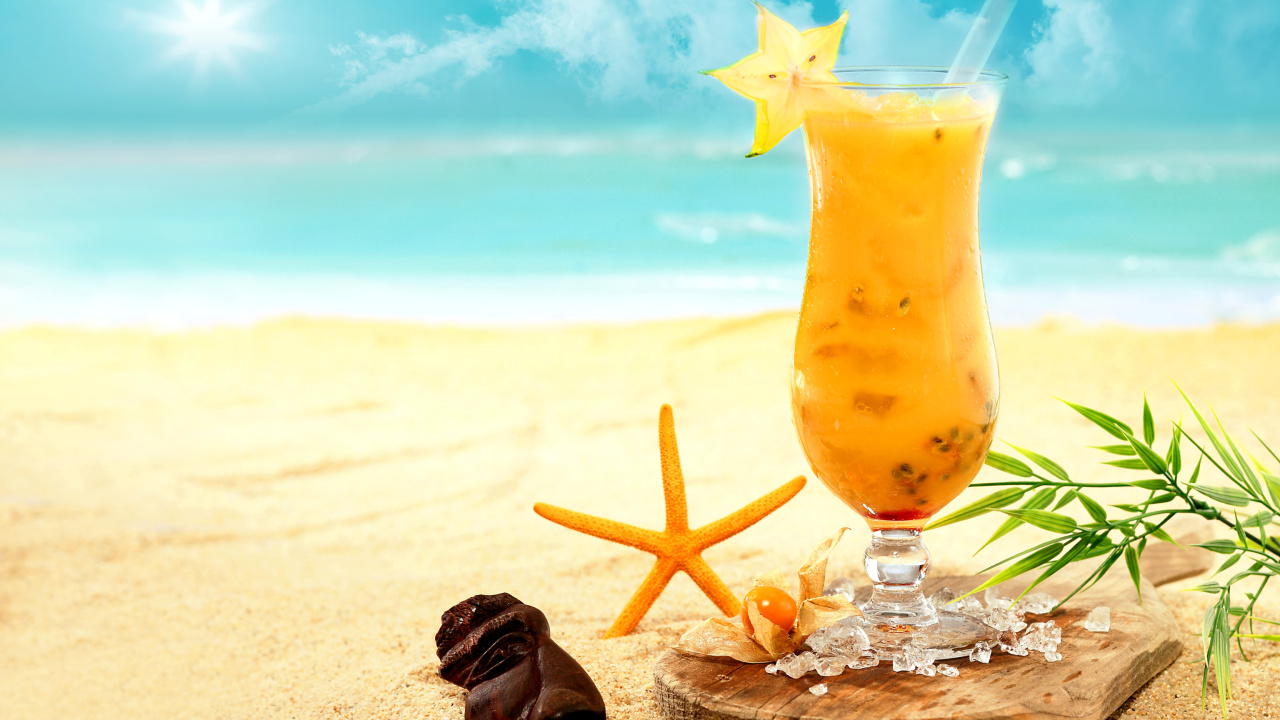 Carambola and Maraschino Citrus Cocktail wallpaper 1280x720