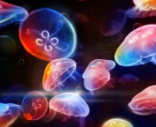 Das Underwater Jellyfishes Wallpaper 176x144
