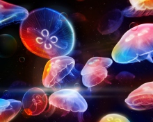 Fondo de pantalla Underwater Jellyfishes 220x176