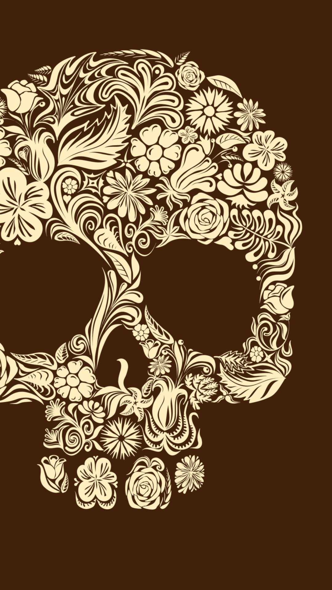Das Floral Design Skull Wallpaper 1080x1920