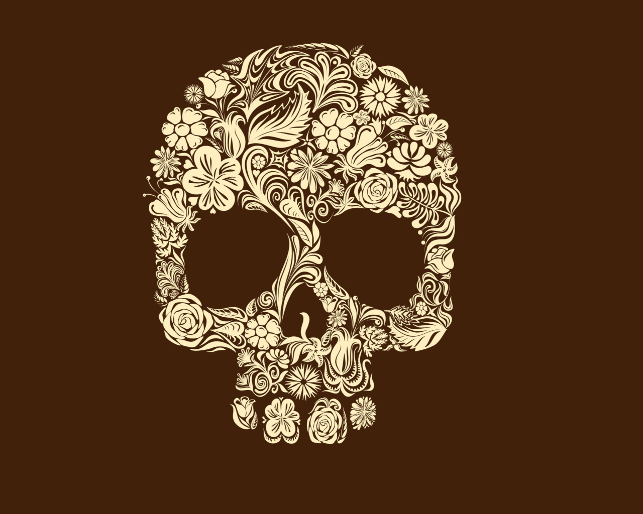 Screenshot №1 pro téma Floral Design Skull 1280x1024