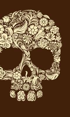 Floral Design Skull wallpaper 240x400
