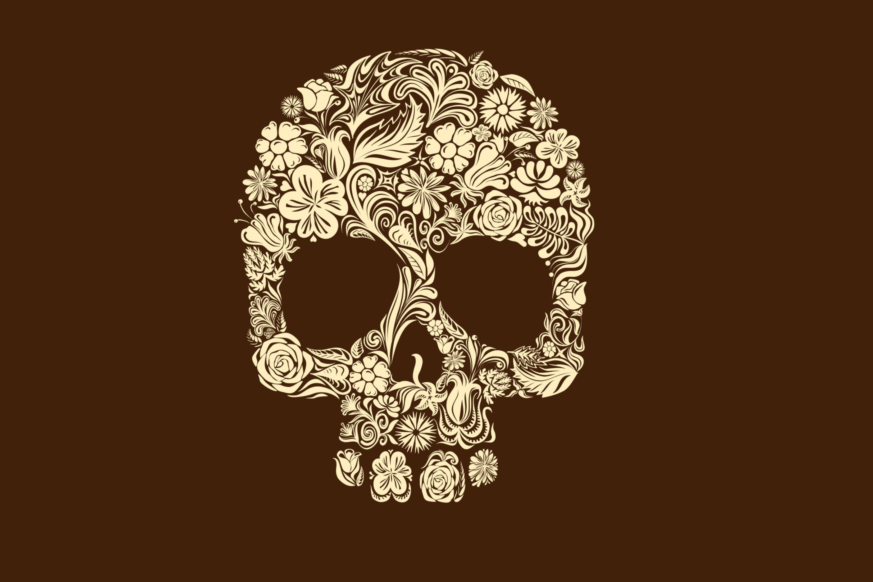 Sfondi Floral Design Skull 2880x1920