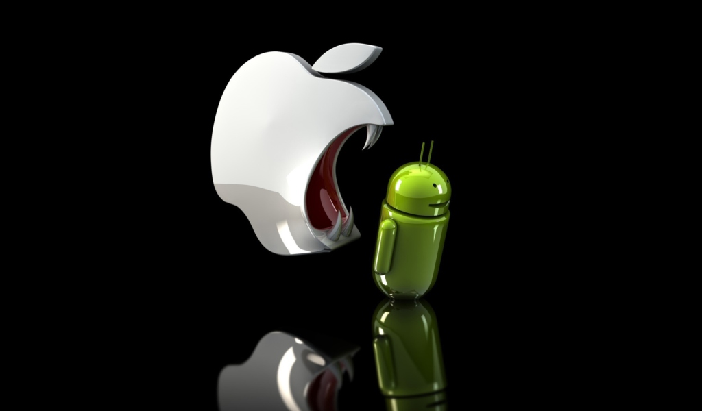 Обои Apple Against Android 1024x600