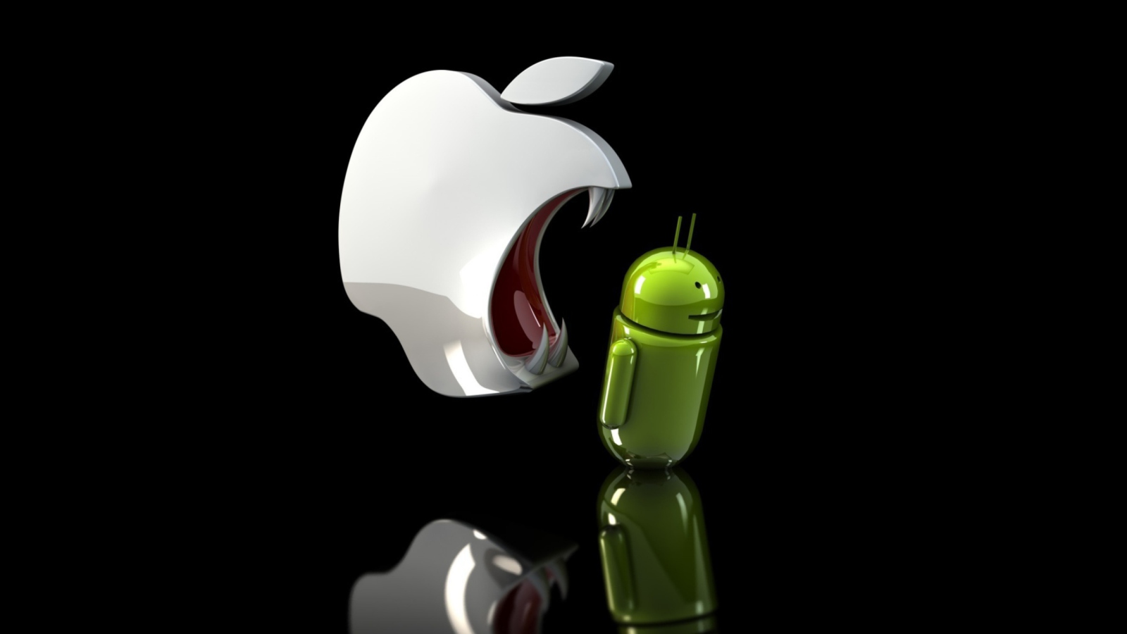 Apple Against Android wallpaper 1600x900