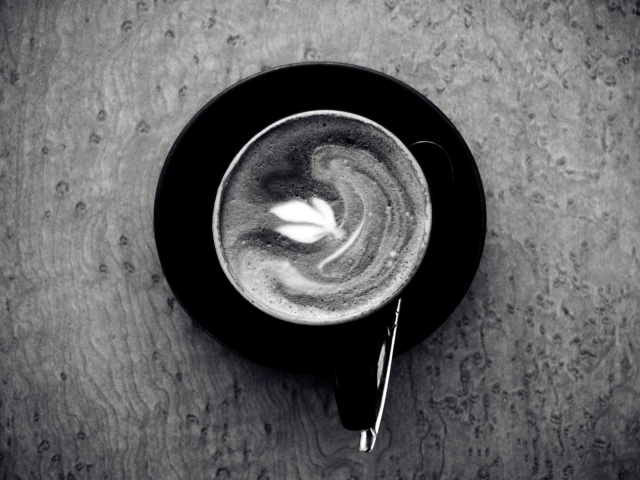Das Black And White Coffee Cup Wallpaper 640x480