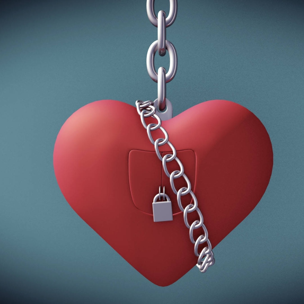 Das Heart with lock Wallpaper 1024x1024