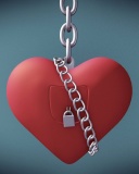 Heart with lock wallpaper 128x160