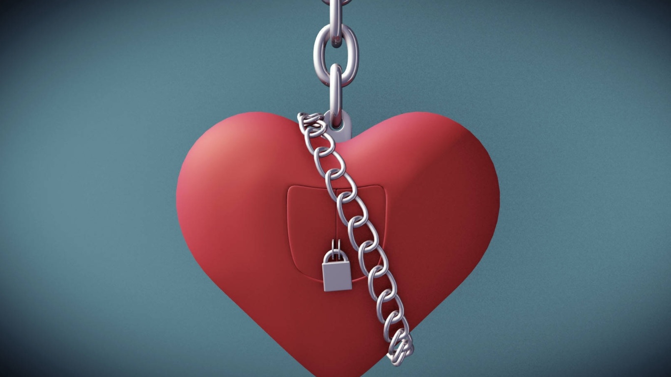 Sfondi Heart with lock 1366x768