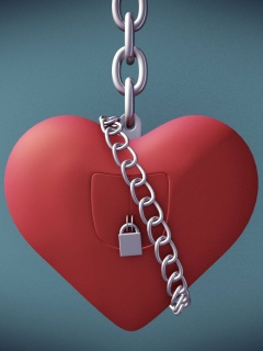 Das Heart with lock Wallpaper 240x320