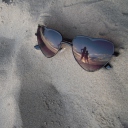Fondo de pantalla Sunglasses On Sand 128x128