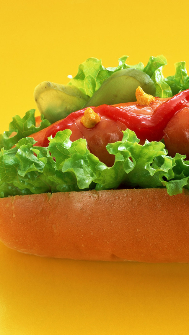 Delicious Hotdog wallpaper 640x1136