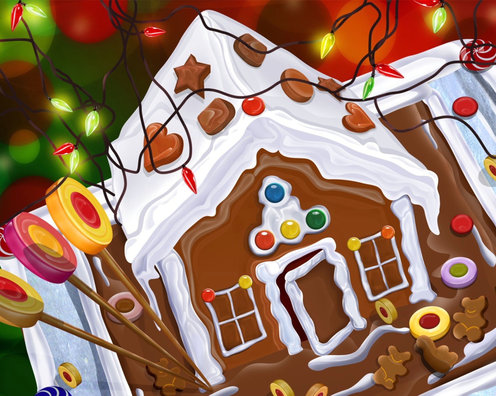 Das Chocolate Christmas Cake Wallpaper 1600x1280