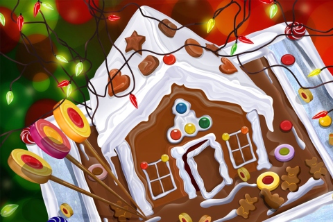 Das Chocolate Christmas Cake Wallpaper 480x320