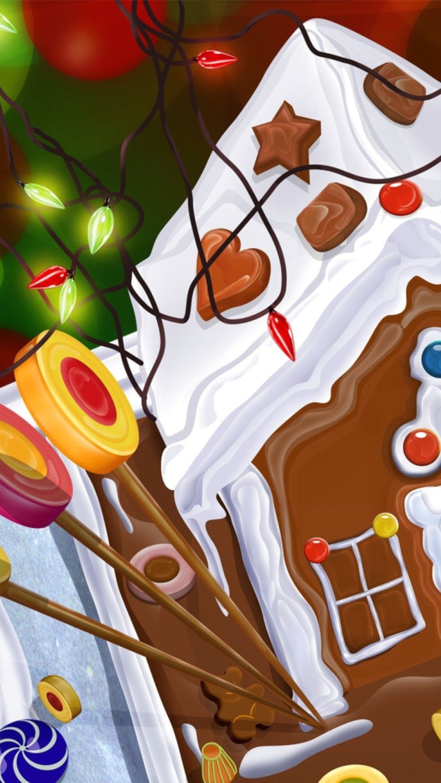 Sfondi Chocolate Christmas Cake 640x1136