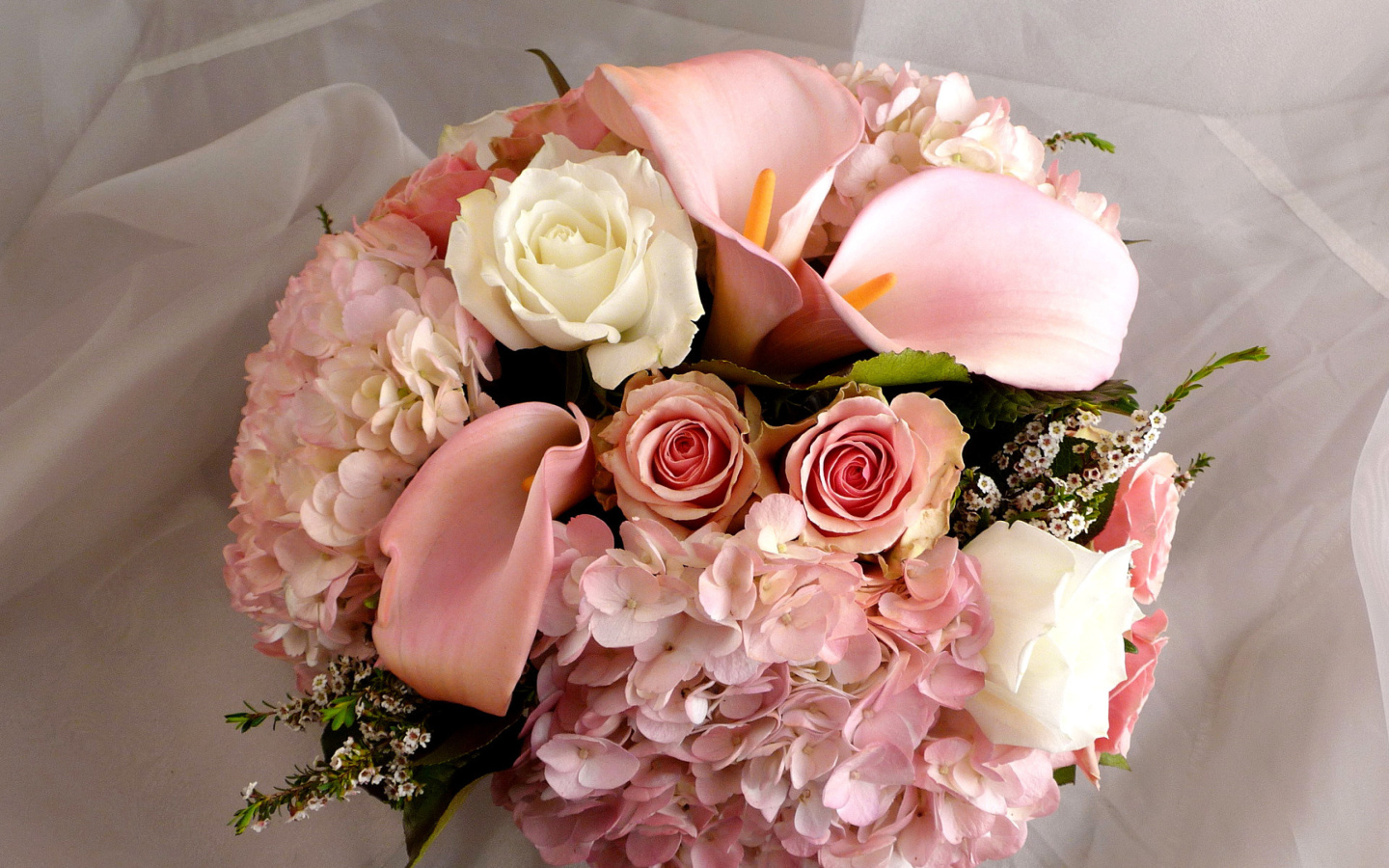 Fondo de pantalla White Roses Bouquet 1440x900