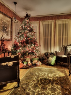 Das Christmas Interior Decorations Wallpaper 240x320