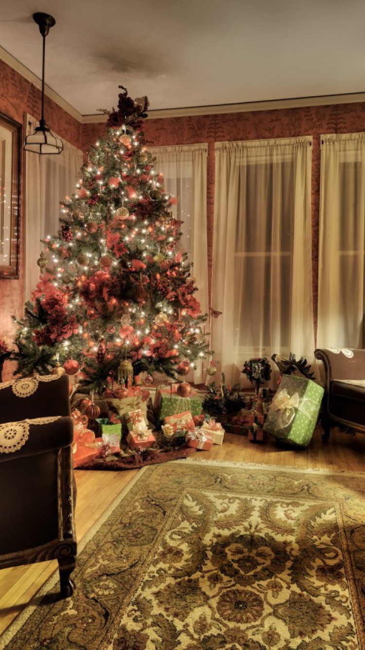 Das Christmas Interior Decorations Wallpaper 750x1334