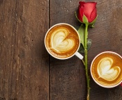 Das Romantic Coffee and Rose Wallpaper 176x144