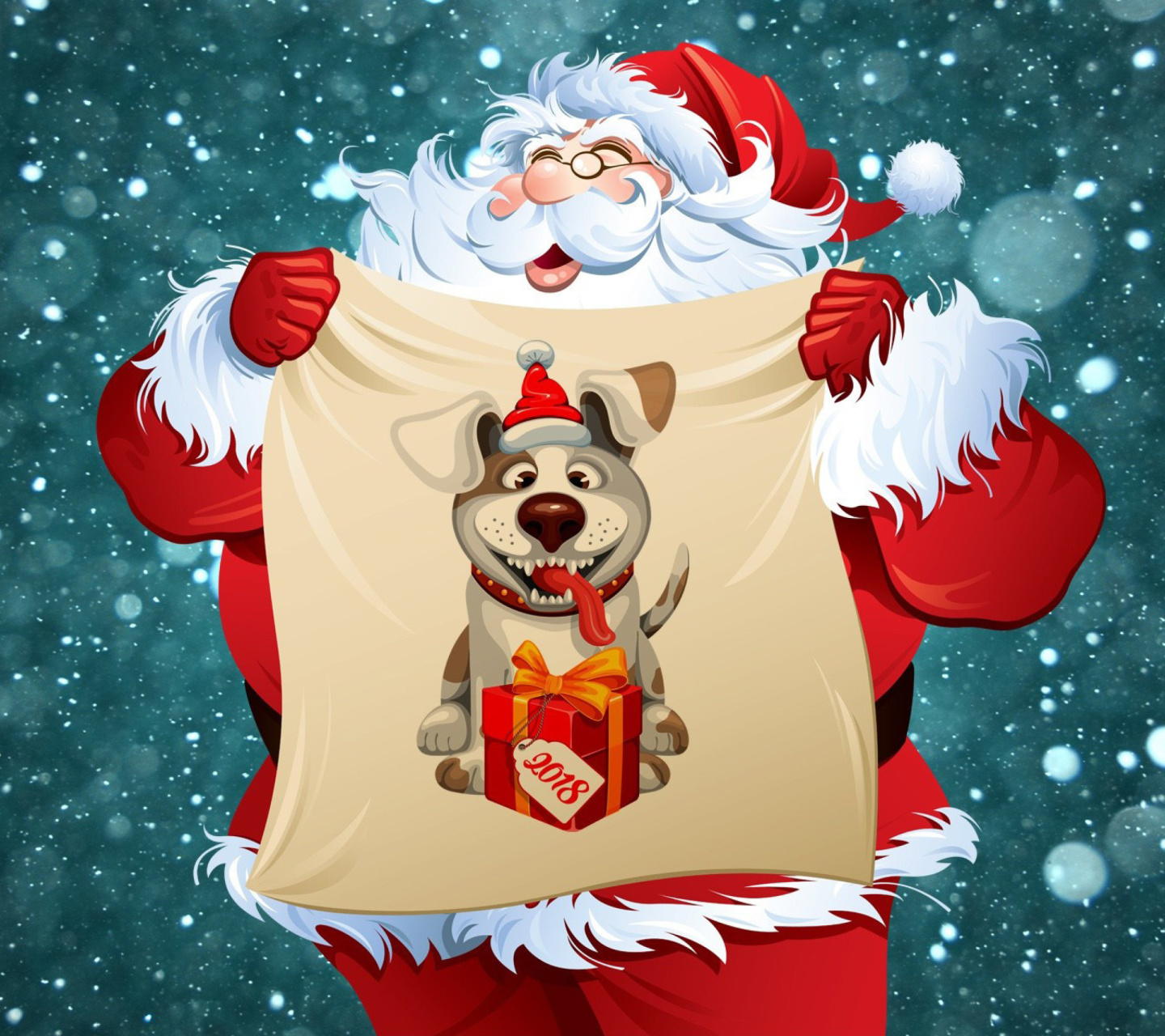 Happy New Year 2018 with Dog and Santa screenshot #1 1440x1280