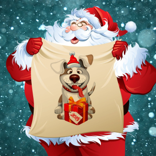 Happy New Year 2018 with Dog and Santa - Fondos de pantalla gratis para iPad mini 2